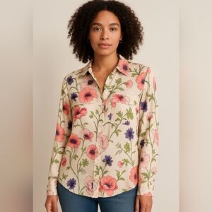 Express Floral Print Women's Top Size XS